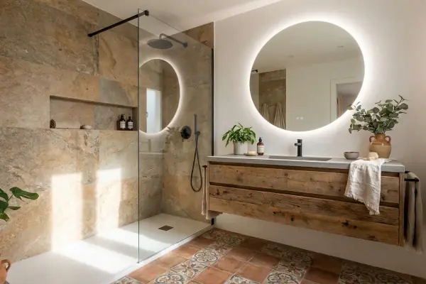 Baño de diseño reformado en Manresa